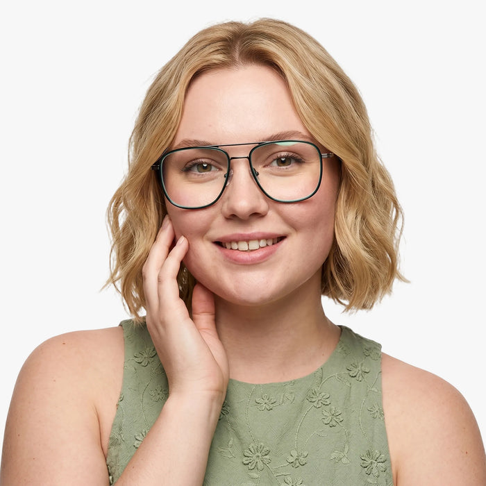 Eydology Alistair Clear Dark Green/Gun Glasses 4