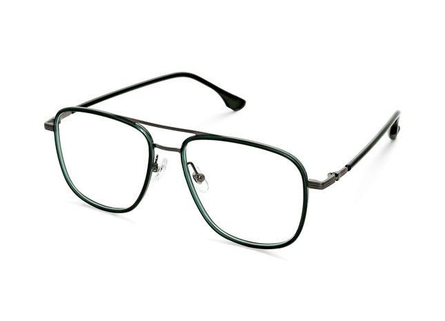 Eydology Alistair Clear Dark Green/Gun Glasses 5