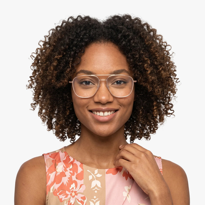 Eydology Alistair Clear Light Grey/Rose Gold Glasses 3