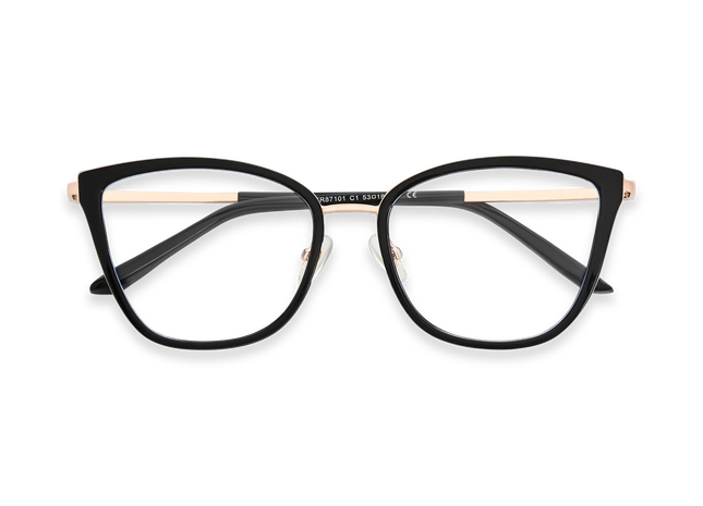 Eydology Alora Women's Black Cat Eye Glasses 1