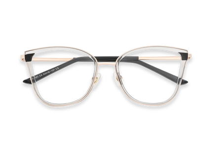 Eydology Alora Women's Crystal Grey Cat Eye Glasses 1