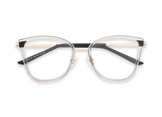 Eydology Alora Women's Crystal Grey Cat Eye Glasses 1