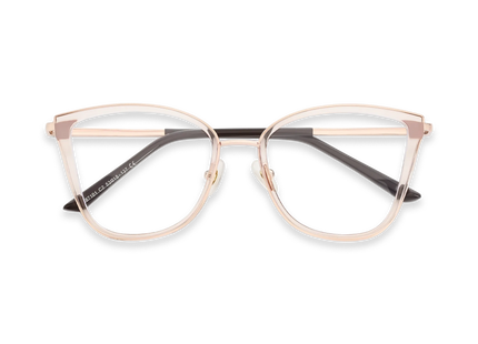Eydology Alora Women's Crystal Light Brown Cat Eye Glasses 1