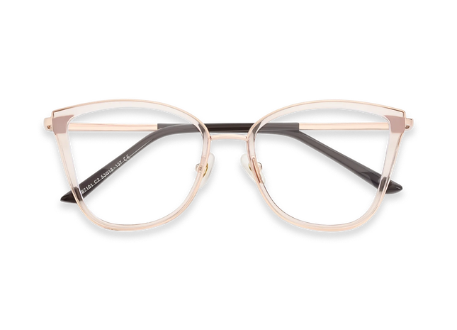 Eydology Alora Women's Crystal Light Brown Cat Eye Glasses 1