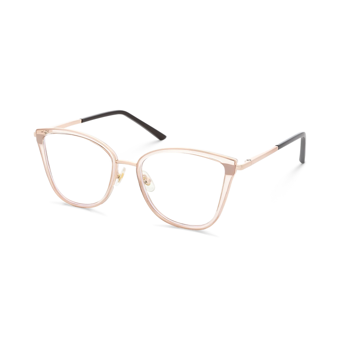 Eydology Alora Women's Crystal Light Brown Cat Eye Glasses 3