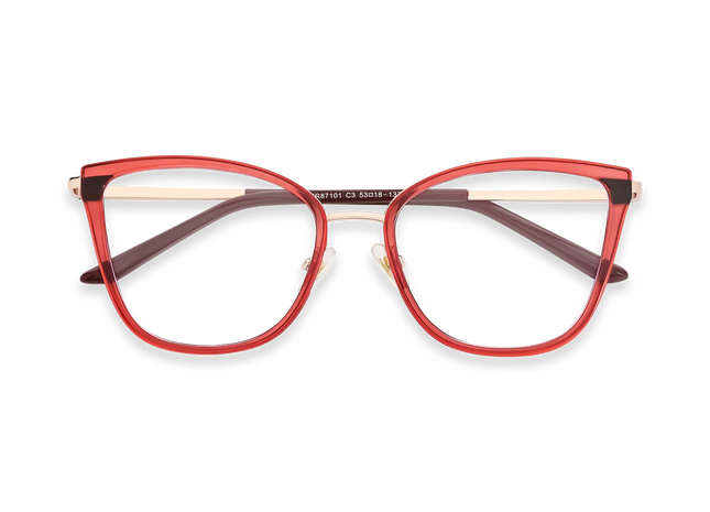 Eydology Alora Women's Crystal Red Cat Eye Glasses 1
