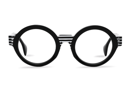 Eydology Araceli Black w White stripes Glasses 1