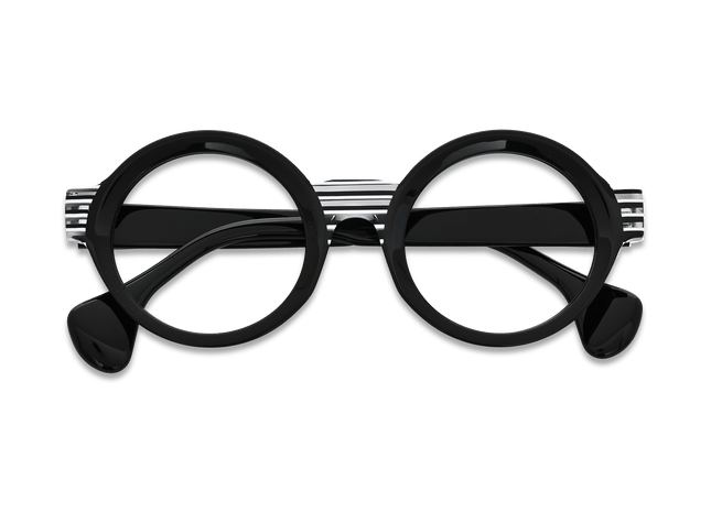 Eydology Araceli Black w White stripes Glasses 3
