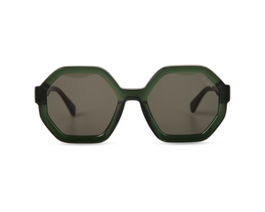 Eydology Aria Crystal Green Frame Green Lens Sunglasses 1