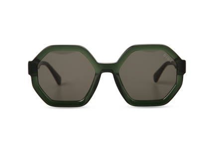Eydology Aria Crystal Green Frame Green Lens Sunglasses 1