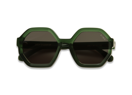 Eydology Aria Crystal Green Frame Green Lens Sunglasses 2