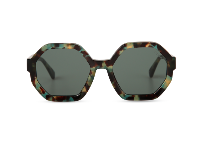 Eydology Aria Green Tortoise Frame G15 Lens Sunglasses 1