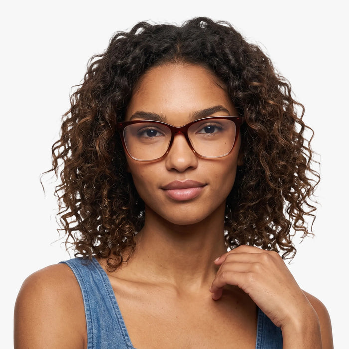 Eydology Ashlynn Gradient Red to Brown Glasses 5