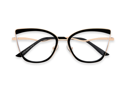 Eydology Aubree  Gold/Black Women's Cat Eye Glasses 1