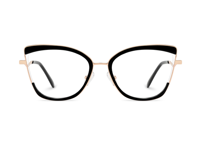 Eydology Aubree  Gold/Black Women's Cat Eye Glasses 2