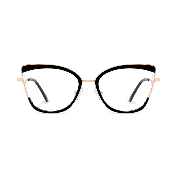 Eydology Aubree  Gold/Black Women's Cat Eye Glasses 2