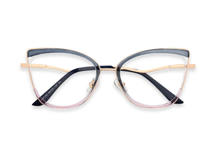 Eydology Aubree Gold/Blue & Purple Women's Cat Eye Glasses 1