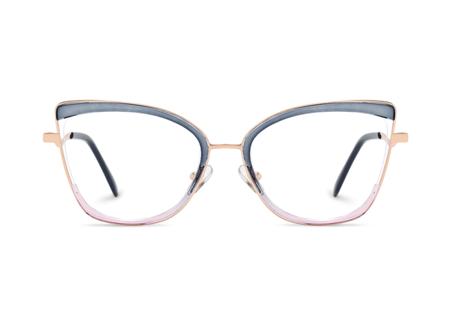 Eydology Aubree Gold/Blue & Purple Women's Cat Eye Glasses 2