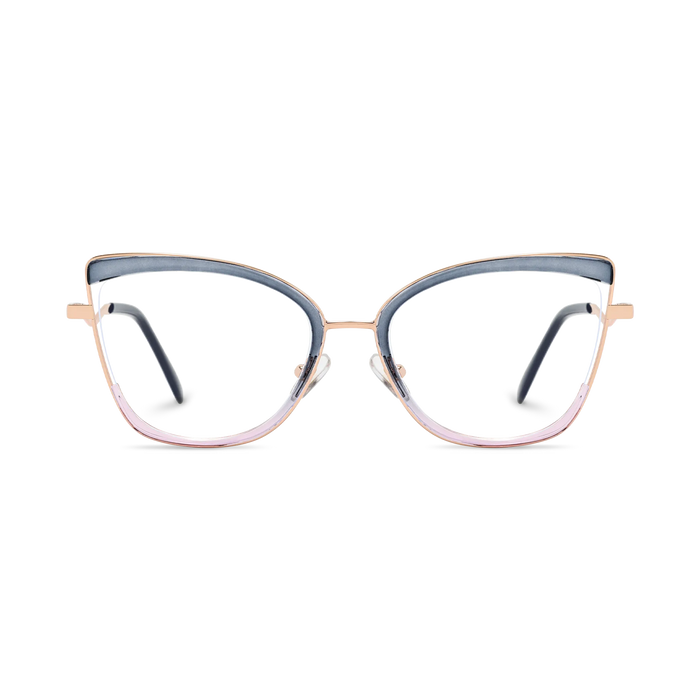 Eydology Aubree Gold/Blue & Purple Women's Cat Eye Glasses 2