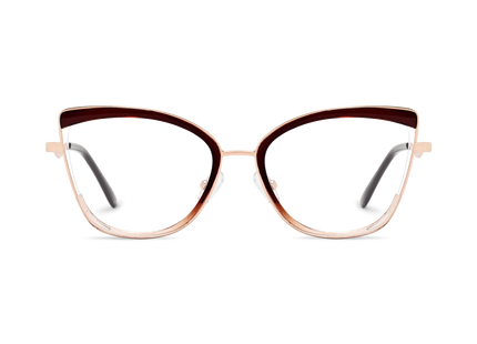 Eydology Aubree Gold/Brown Women's Cat Eye Glasses 2