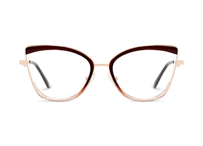 Eydology Aubree Gold/Brown Women's Cat Eye Glasses 2