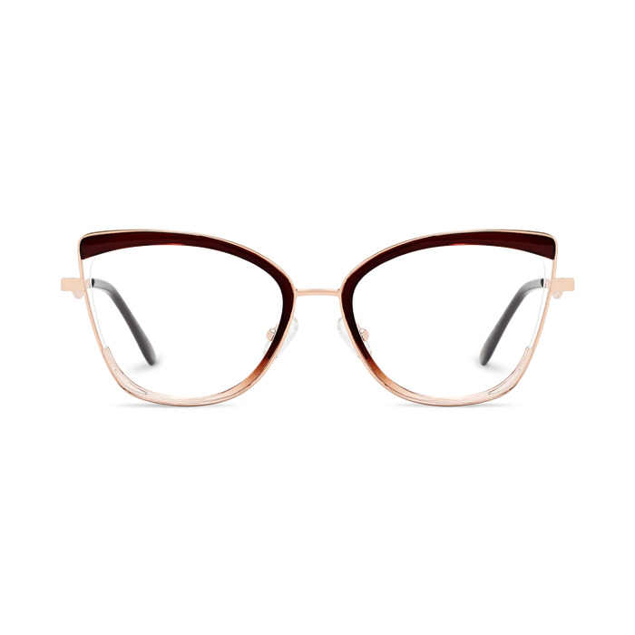 Eydology Aubree Gold/Brown Women's Cat Eye Glasses 2