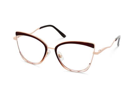 Eydology Aubree Gold/Brown Women's Cat Eye Glasses 3