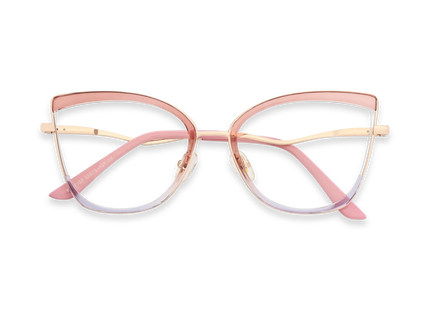 Eydology Aubree Gold/Pink & Purple Women's Cat Eye Glasses 1