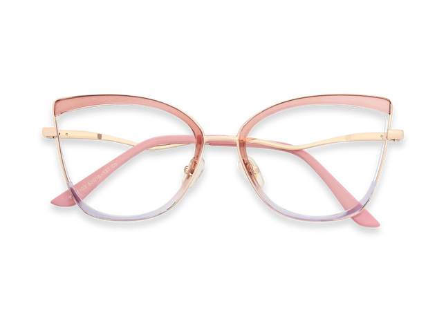 Eydology Aubree Gold/Pink & Purple Women's Cat Eye Glasses 1