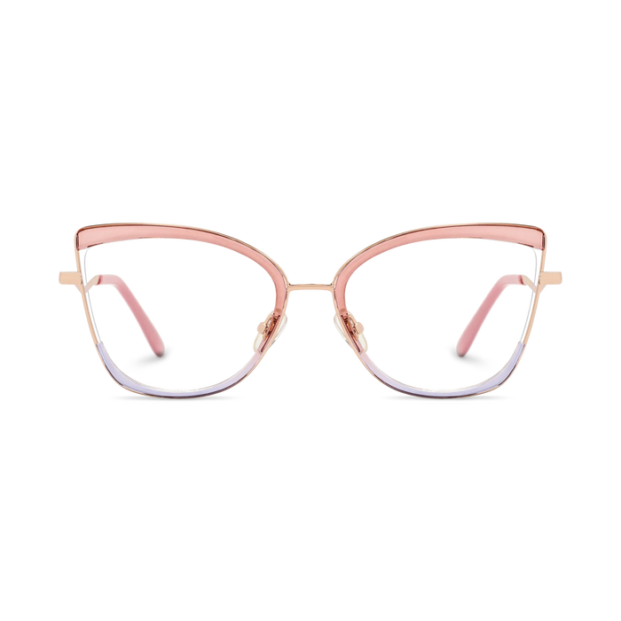 Eydology Aubree Gold/Pink & Purple Women's Cat Eye Glasses 2