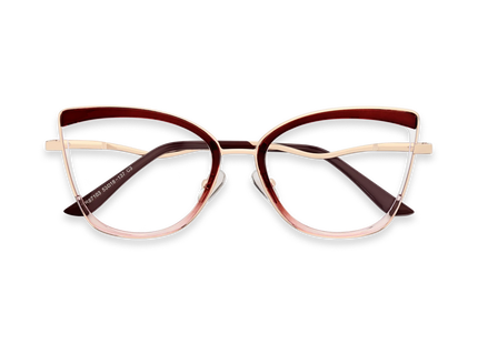 Eydology Aubree Gold/Red Women's Cat Eye Glasses 1