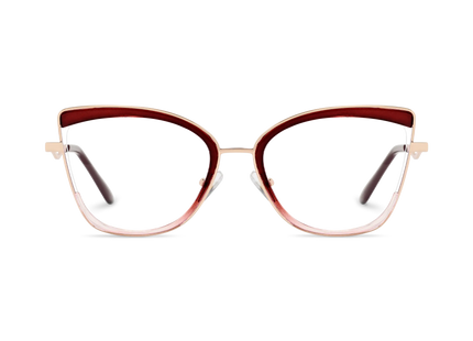 Eydology Aubree Gold/Red Women's Cat Eye Glasses 2