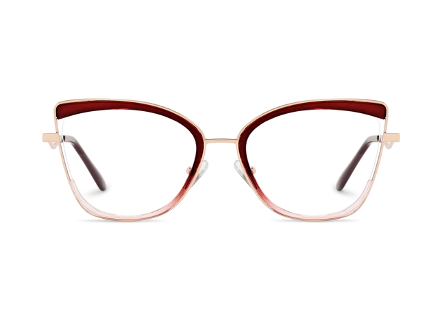 Eydology Aubree Gold/Red Women's Cat Eye Glasses 2