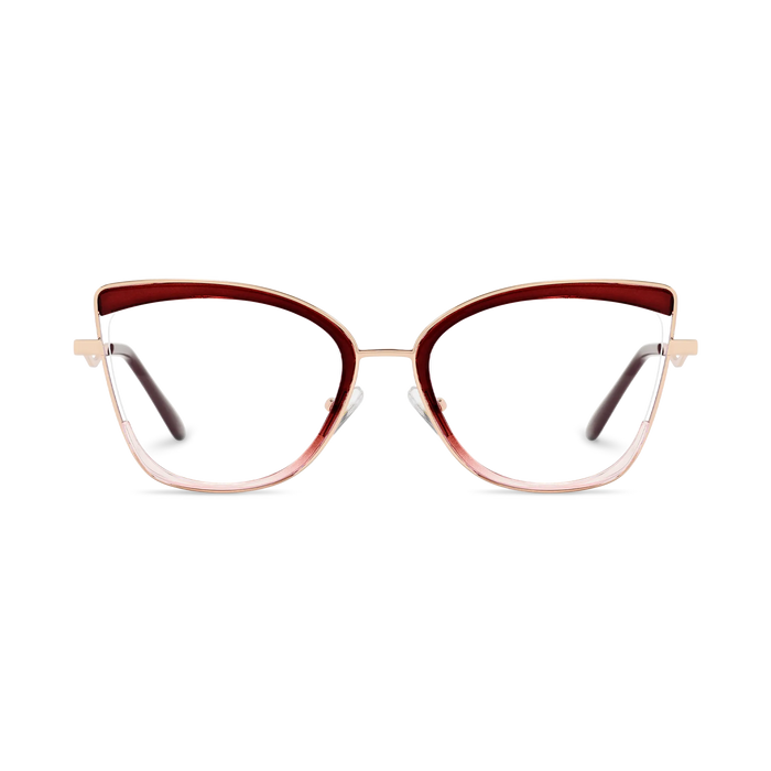 Eydology Aubree Gold/Red Women's Cat Eye Glasses 2
