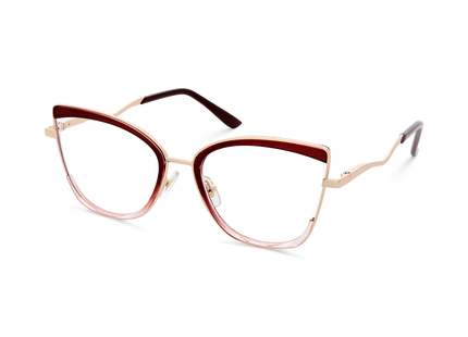 Eydology Aubree Gold/Red Women's Cat Eye Glasses 3