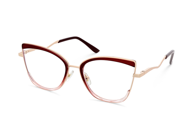 Eydology Aubree Gold/Red Women's Cat Eye Glasses 3