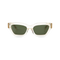 Eydology Ava Crystal Light Yellow Frame Green Lens Sunglasses 1