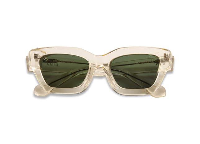 Eydology Ava Crystal Light Yellow Frame Green Lens Sunglasses 2