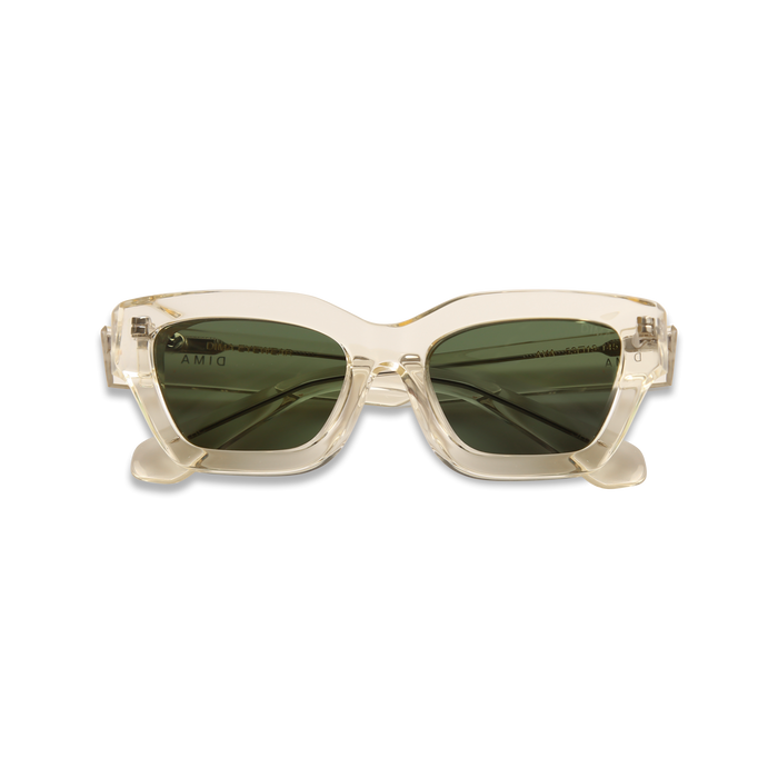 Eydology Ava Crystal Light Yellow Frame Green Lens Sunglasses 2