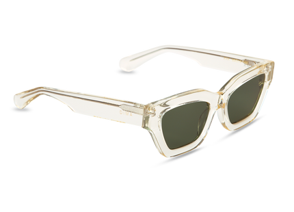 Eydology Ava Crystal Light Yellow Frame Green Lens Sunglasses 3