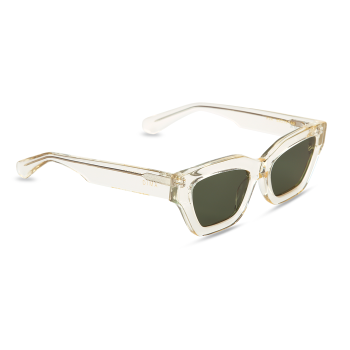Eydology Ava Crystal Light Yellow Frame Green Lens Sunglasses 3