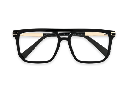 Eydology Avery Black Aviator Double Bridge Eyeglasses 1