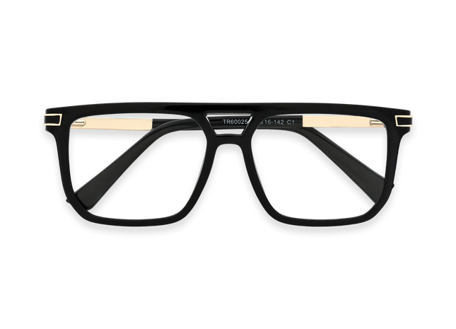 Eydology Avery Black Aviator Double Bridge Eyeglasses 1