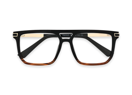 Eydology Avery Black to Brown Stripes Aviator Eyeglasses 1