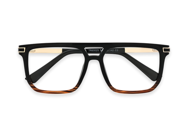 Eydology Avery Black to Brown Stripes Aviator Eyeglasses 1