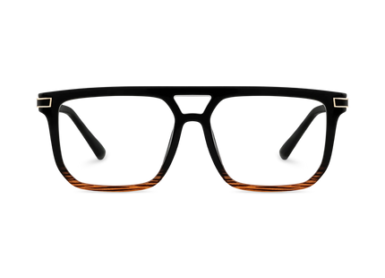 Eydology Avery Black to Brown Stripes Aviator Eyeglasses 2