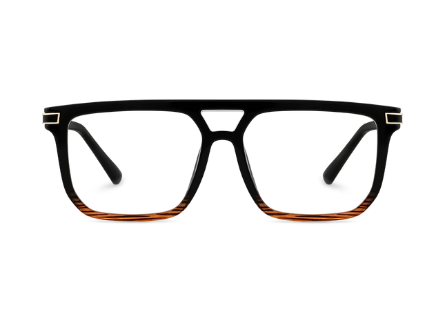 Eydology Avery Black to Brown Stripes Aviator Eyeglasses 2