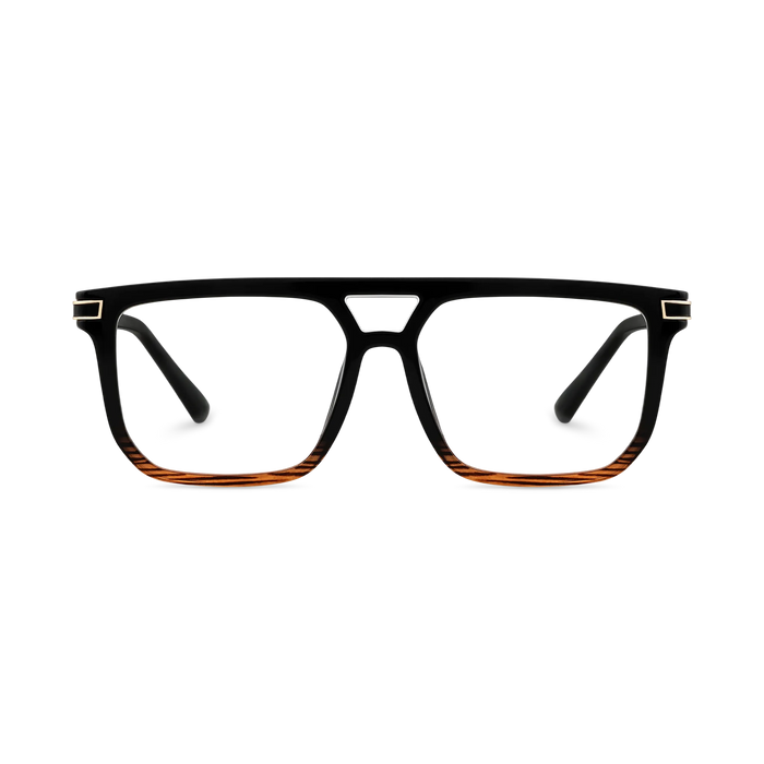 Eydology Avery Black to Brown Stripes Aviator Eyeglasses 2