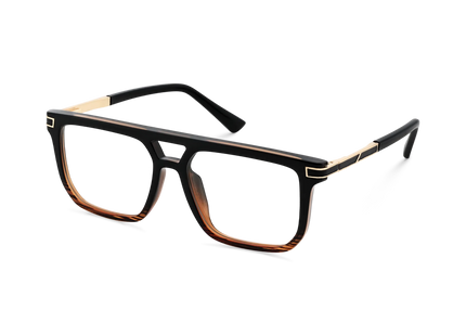 Eydology Avery Black to Brown Stripes Aviator Eyeglasses 3