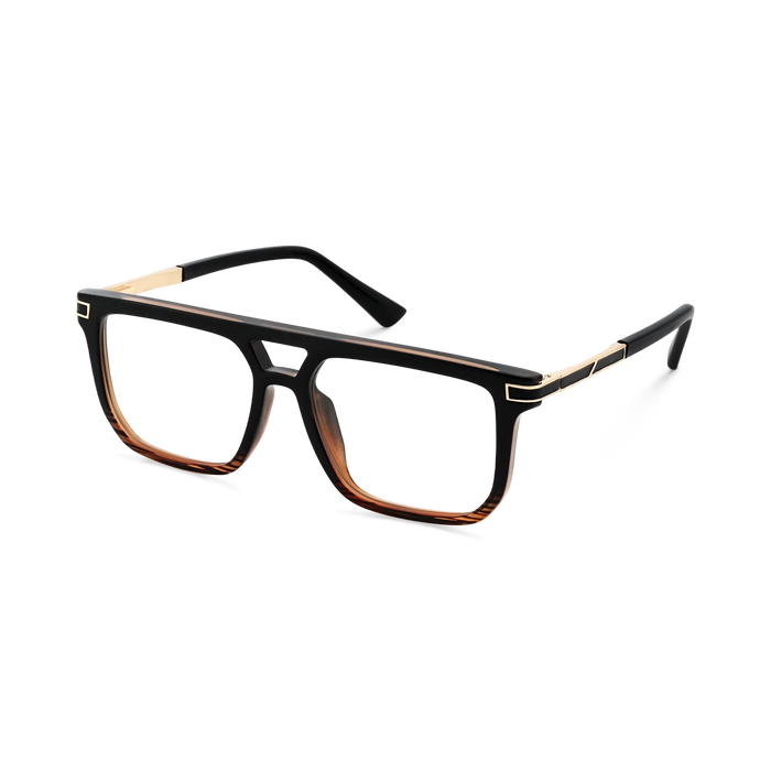 Eydology Avery Black to Brown Stripes Aviator Eyeglasses 3